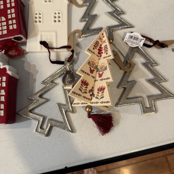 Christmas Ornaments Holiday Time Scandinavian Style Wood Metal Plastic Lot Of 20 - Picture 5 of 8